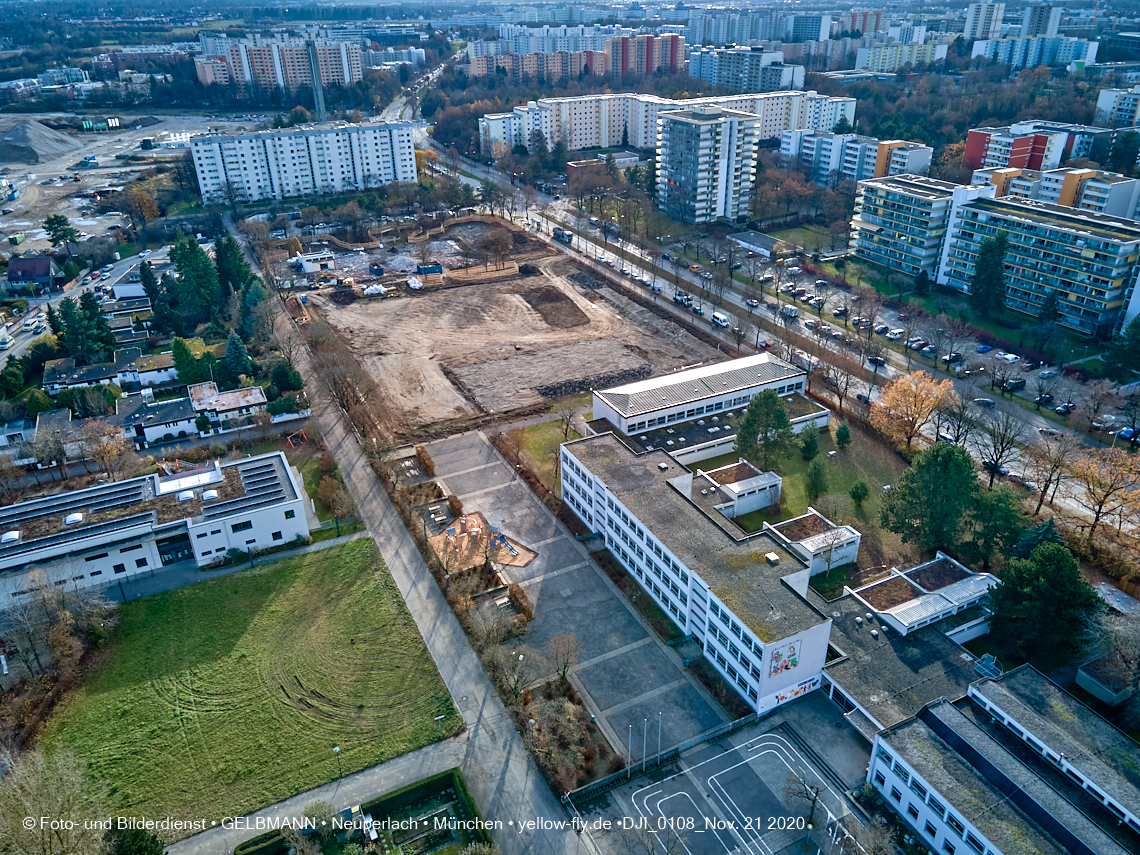 21.11.2020 - Bauplatz der Grundschule in Neuperlach in München